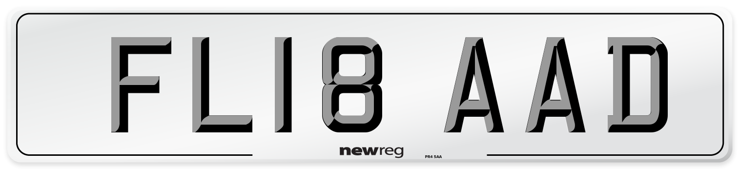 FL18 AAD Number Plate from New Reg